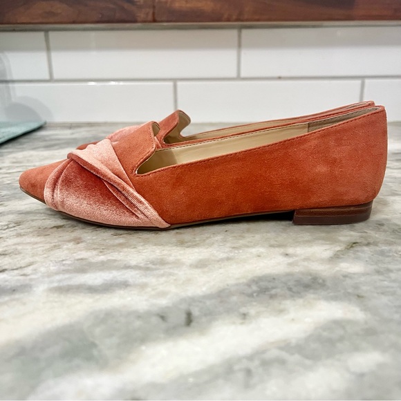 Sole Society Lydiah Peach Suede & Velvet Pointed Toe Flats Size 5.5 - Picture 5 of 12